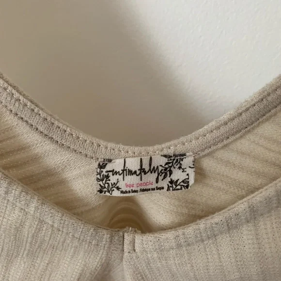 Free People Double V Crop Shirt - Picture 3 of 3